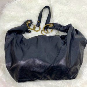 Pins and needles large vinyl tote bag shoulder bag in black?